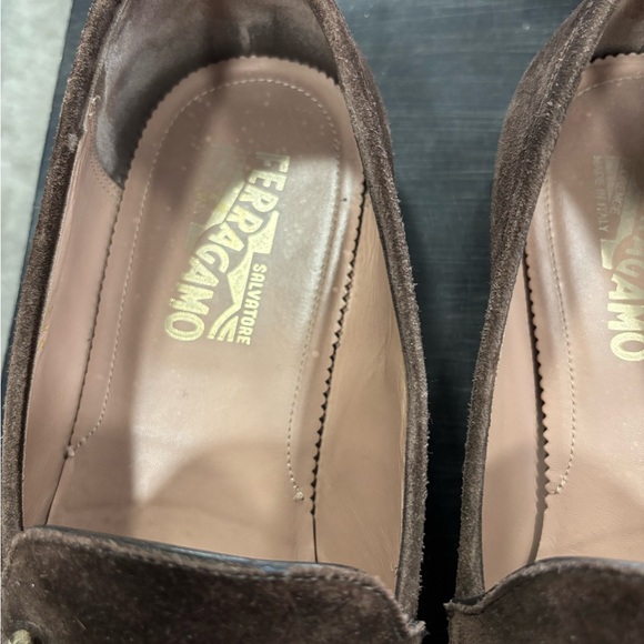 SALVATORE_FERRAGAMO_Salvatore_  Salvatore Ferragamo Men\'s Brown Suede Loafers
